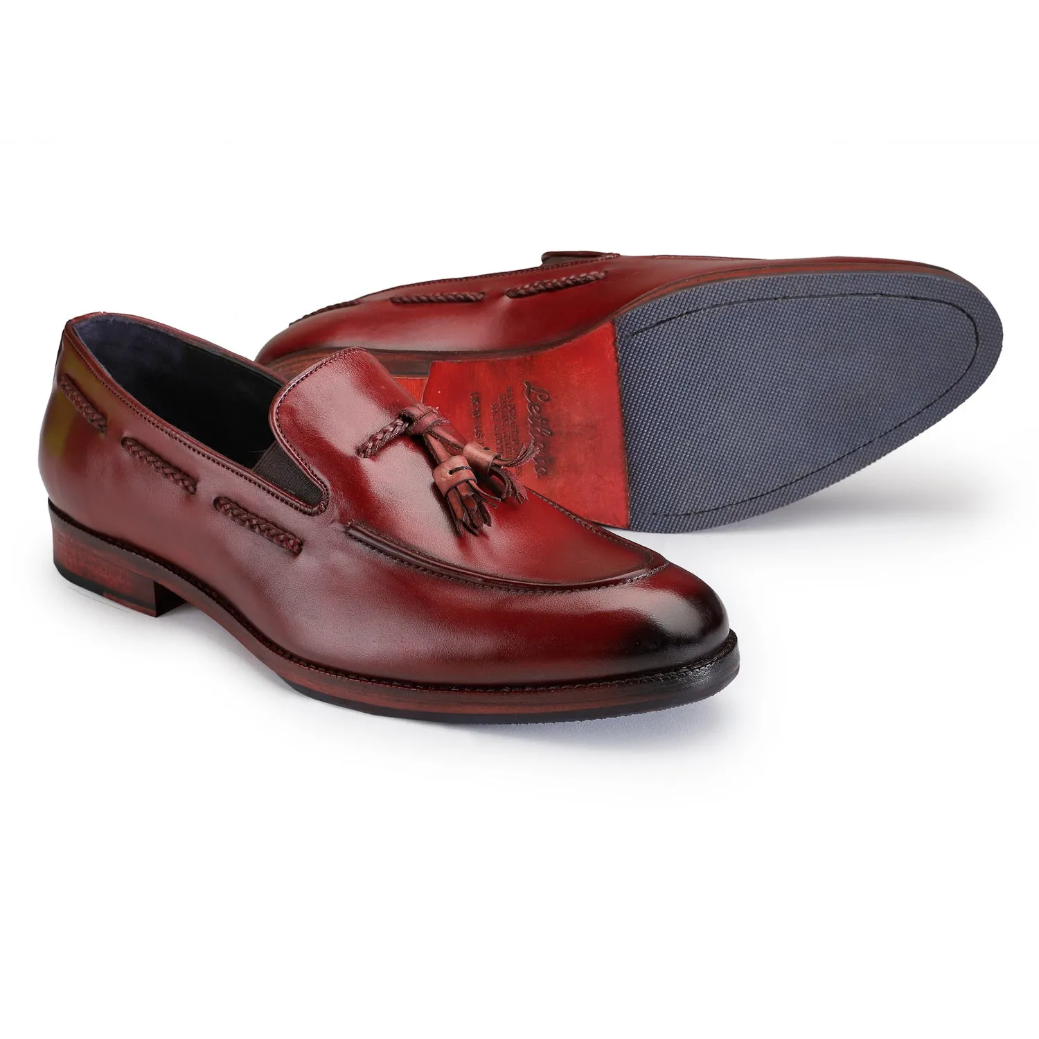 Tassel Loafers - Wine Red