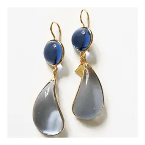 TWO TIER EARRINGS BLUE