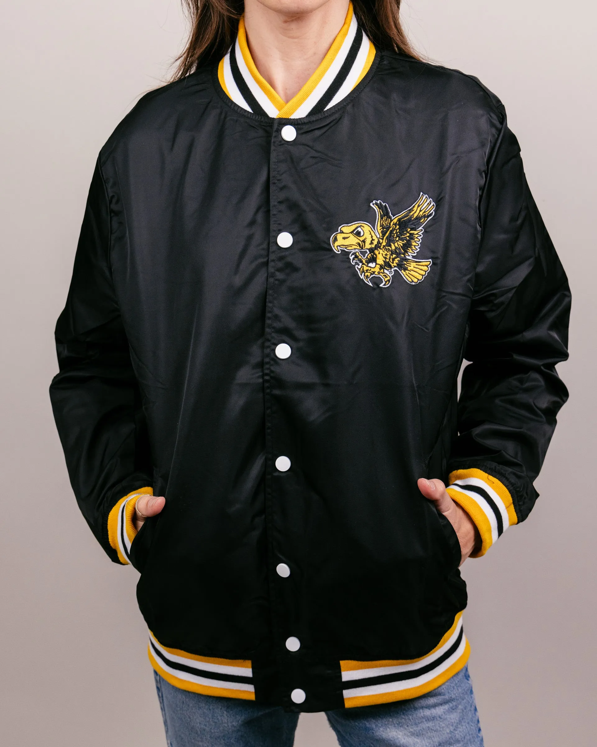 University of Iowa Vintage Black Varsity Jacket