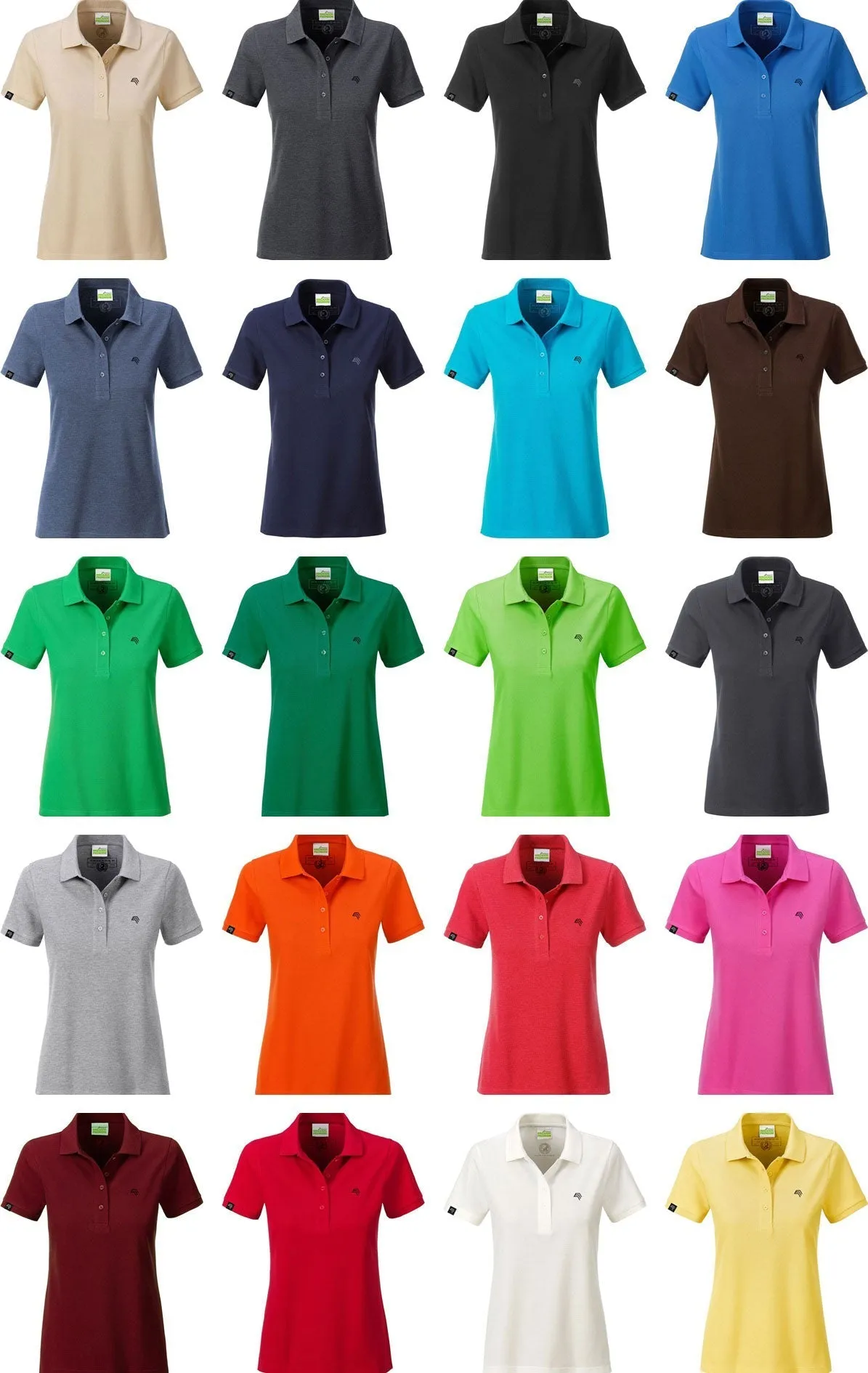 ― % ― JAN 8009/ ― Damen Bio-Baumwolle Polo Shirt - Gelb [S]